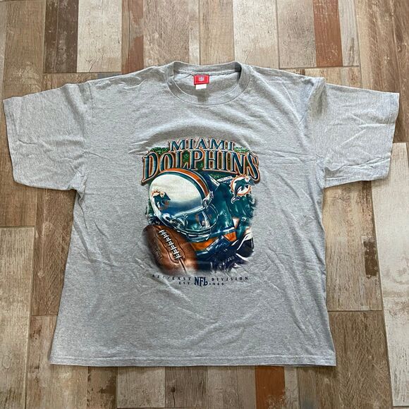 Retro Y2K Miami Dolphins Helmet NFL Shirt Size XL - Picture 1 of 7
